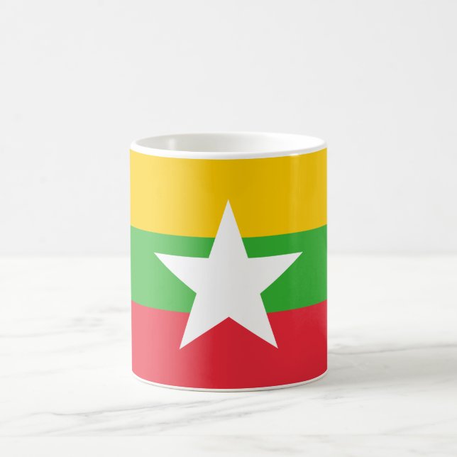 Myanmar Flagga Kaffemugg (Center)