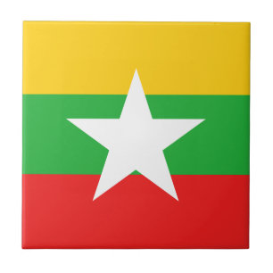 Myanmar Flagga Keramisk Platta Kakelplatta