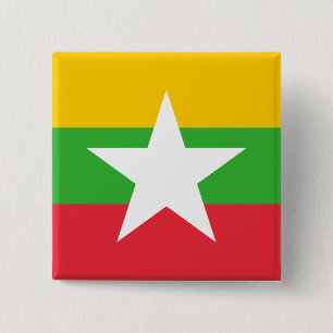 Myanmar Flagga Knapp