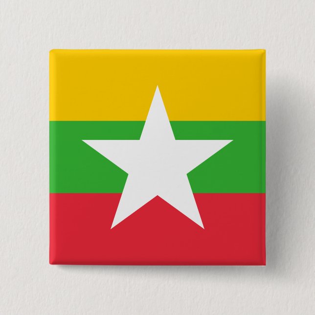 Myanmar Flagga Knapp (Framsida)