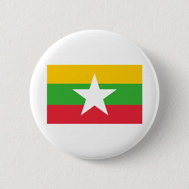 Myanmar Flagga Knapp (Framsida)