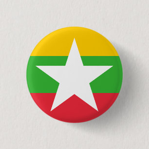 Myanmar Flagga Knapp