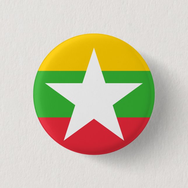 Myanmar Flagga Knapp (Framsida)