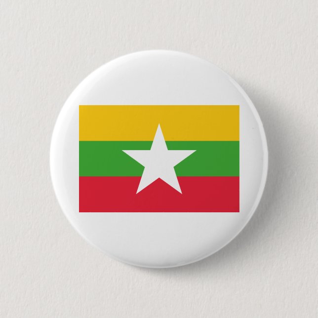 Myanmar Flagga Knapp (Framsida)
