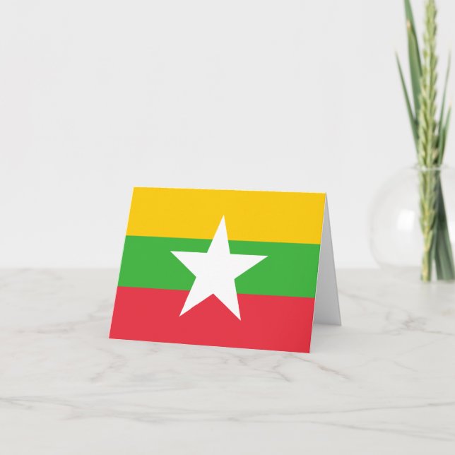 Myanmar Flagga Kort (Framsida)