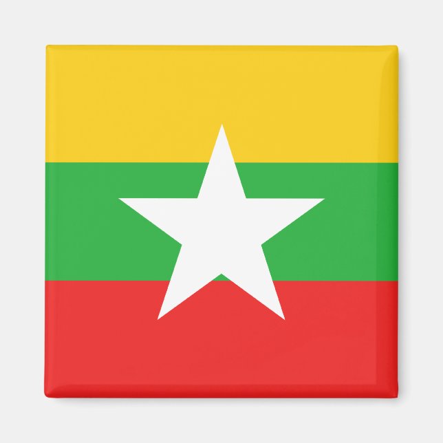 Myanmar Flagga Magnet (Framsidan)