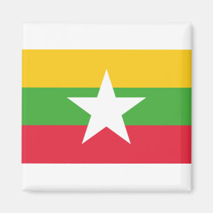 Myanmar Flagga Magnet