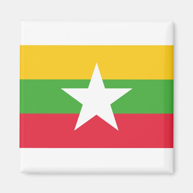 Myanmar Flagga Magnet (Framsidan)