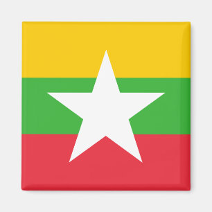 Myanmar Flagga Magnet