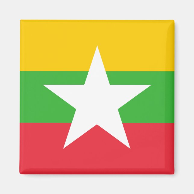 Myanmar Flagga Magnet (Framsidan)