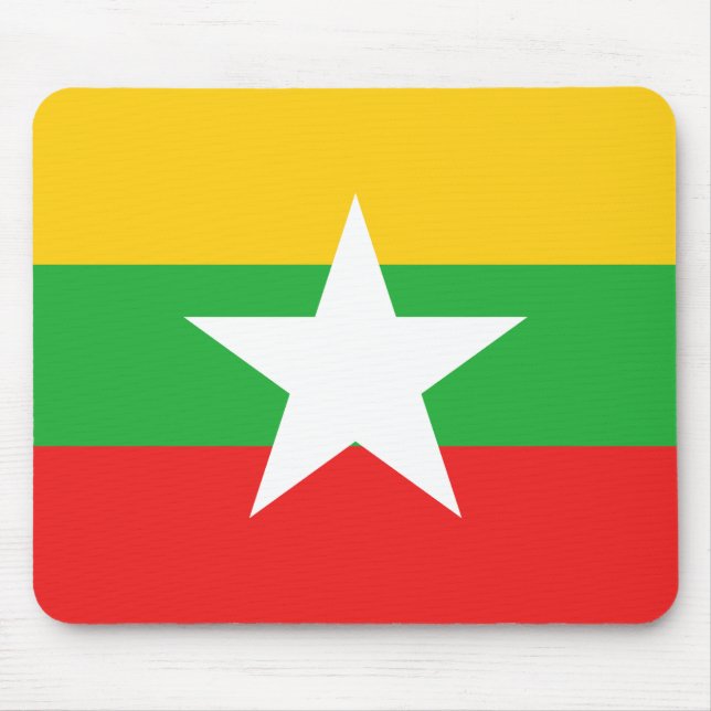 Myanmar Flagga Mousepad Musmatta (Framsidan)