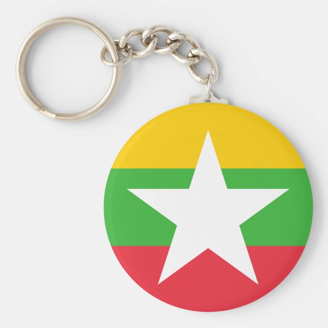Myanmar Flagga Nyckelring (Framsidan)