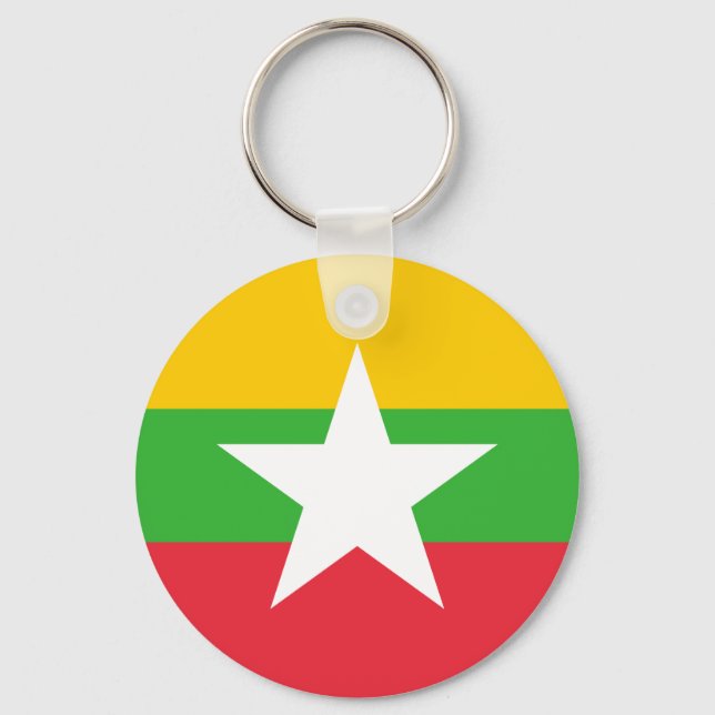 Myanmar Flagga Nyckelring (Framsida)