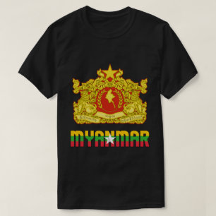 Myanmar Flagga och Jacka av Arm Patriotic T Shirt