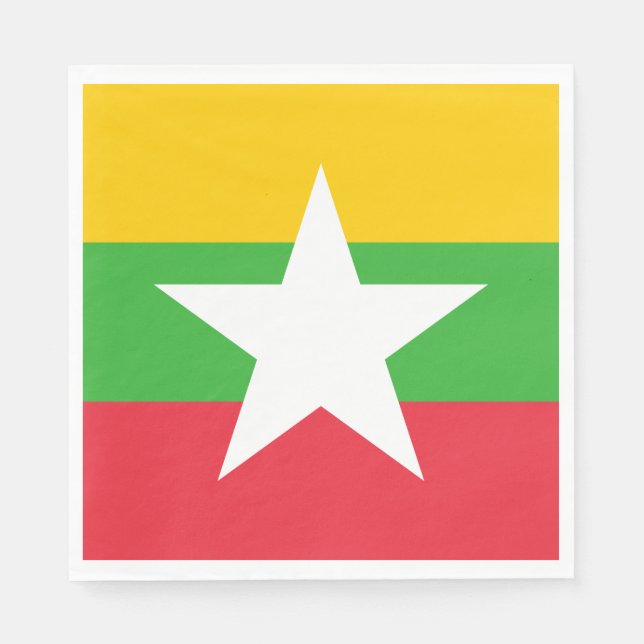 Myanmar Flagga Pappersservett (Framsidan)