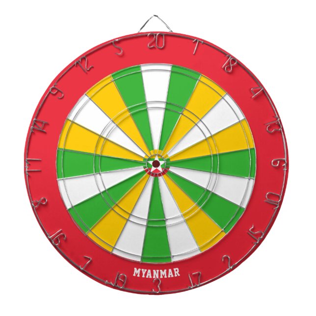 Myanmar Flagga Patriots Bullseye Darttavla (Framsidan)