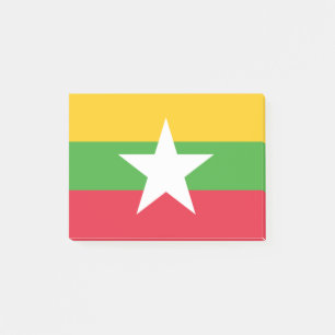 Myanmar Flagga Post-it Block