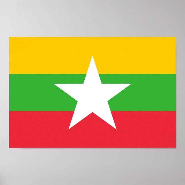 Myanmar Flagga Poster (Framsidan)