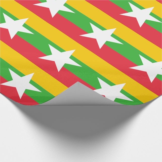 Myanmar Flagga Presentpapper (Hörn)