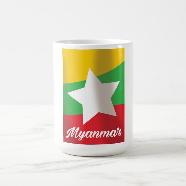 Myanmar Flagga reseinlägg Kaffemugg (Center)