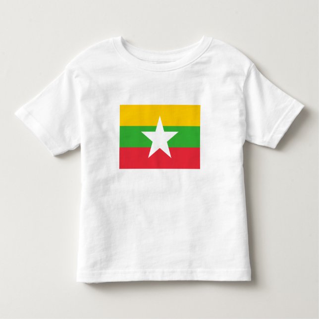 Myanmar Flagga T Shirt (Framsida)