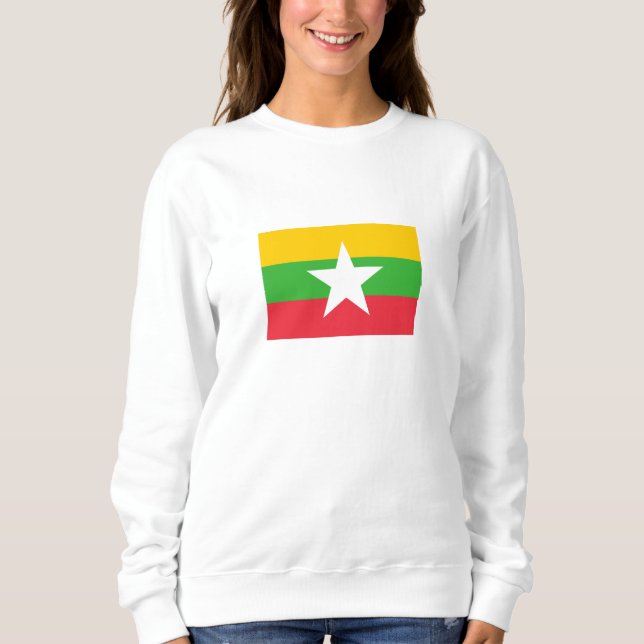 Myanmar Flagga T Shirt (Framsida)