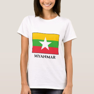 Myanmar Flagga T Shirt