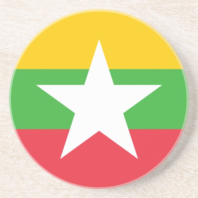 Myanmar Flagga Underlägg (Framsidan)