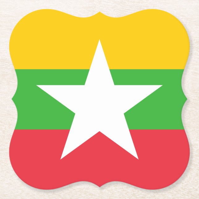 Myanmar Flagga Underlägg Papper (Framsida)