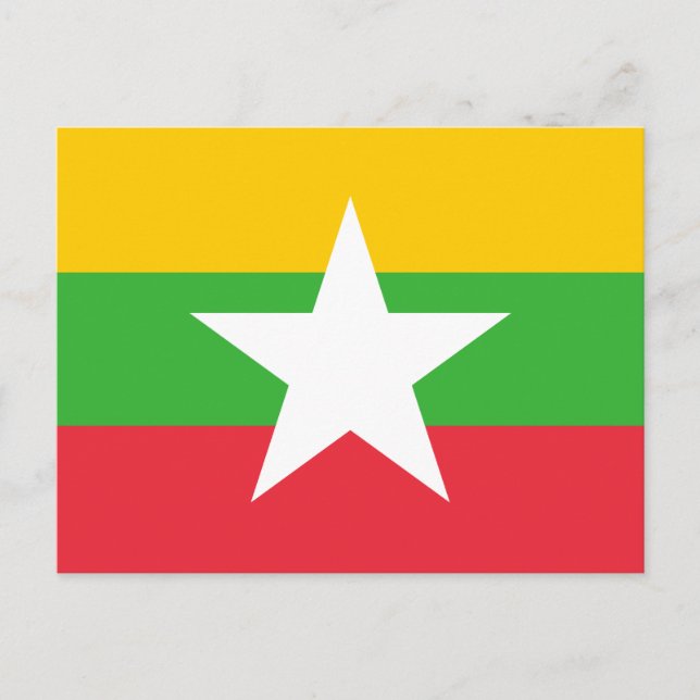 Myanmar Flagga Vykort (Framsida)