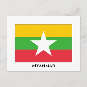 Myanmar Flagga Vykort