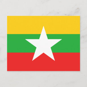 Myanmar Flagga vykort