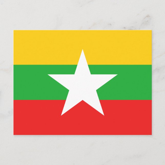 Myanmar Flagga vykort (Framsida)