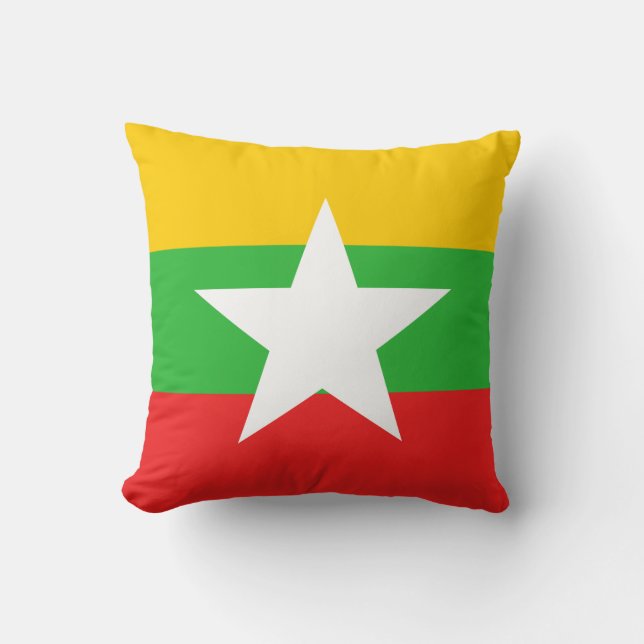 Myanmar Flagga x Flaggkudde Kudde (Framsida)