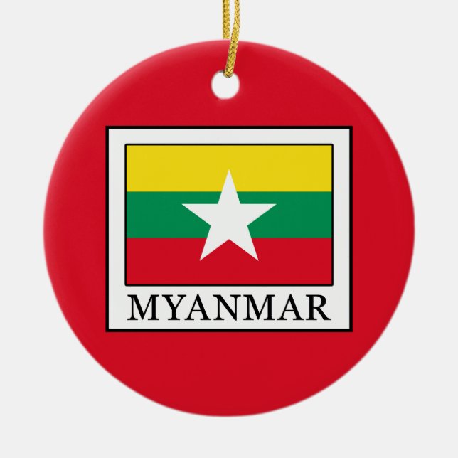 Myanmar Julgransprydnad Keramik (Framsidan)