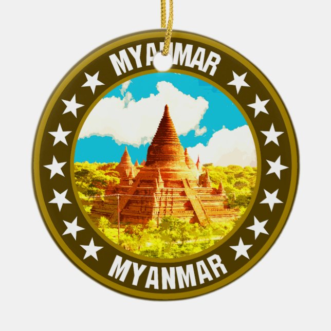 Myanmar Julgransprydnad Keramik (Framsidan)