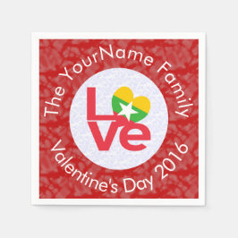 Myanmar Myanmar Flagga Heart Red KÄRLEK Pappersservett