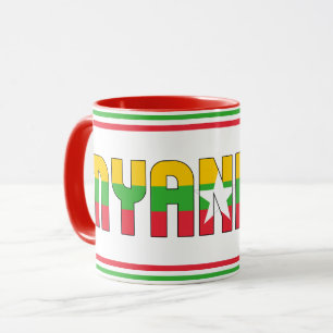 Myanmar National Flagga Patriotic Coffee Mugg
