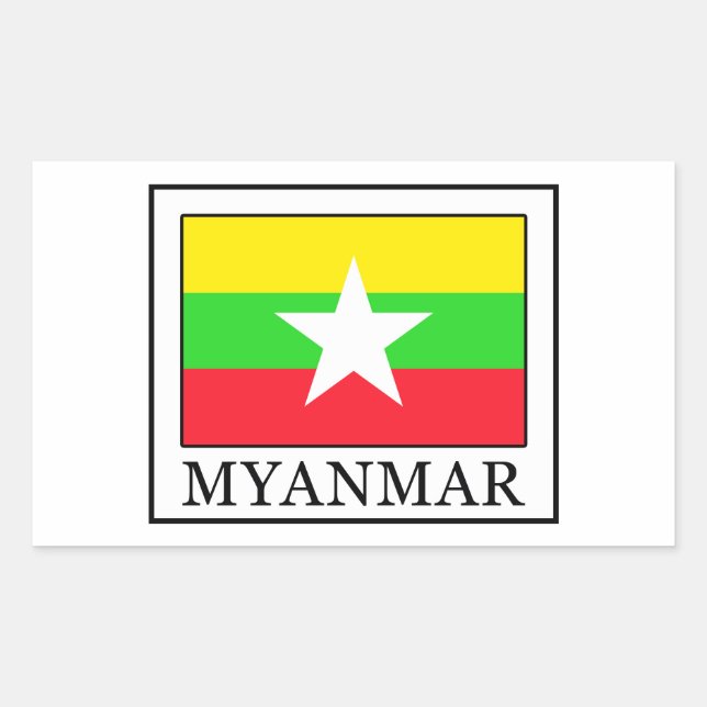 Myanmar Rektangulärt Klistermärke (Framsida)