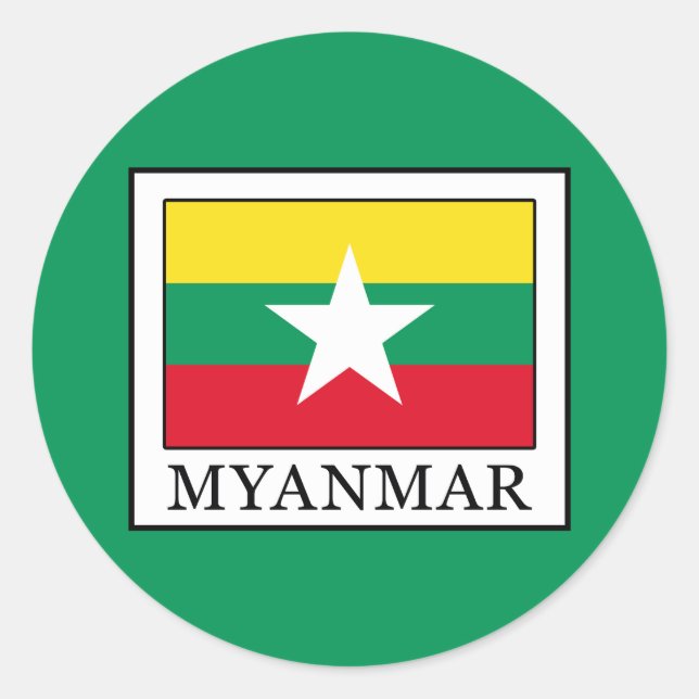 Myanmar Runt Klistermärke (Framsida)