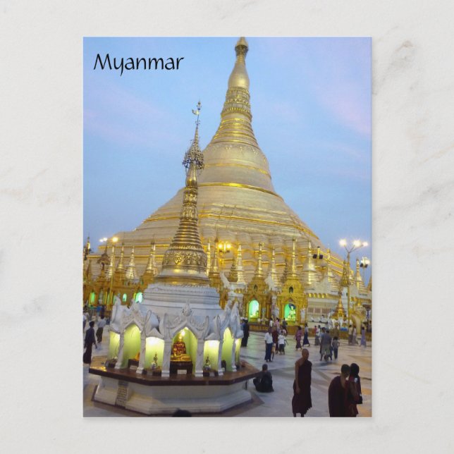 myanmar shwedagon vykort (Framsida)