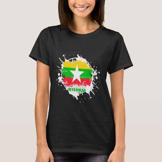 Myanmar Stänk T Shirt (Framsida)