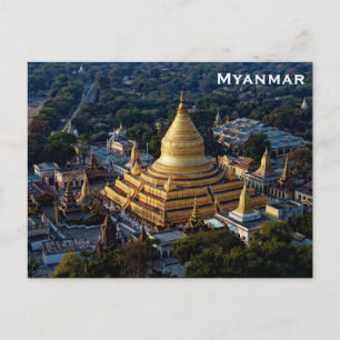 Myanmar Vintage resor Turism - tillagt vykort