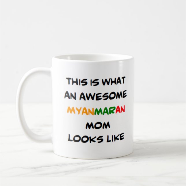 myanmaran mamma, fantastisk kaffemugg (Vänster)