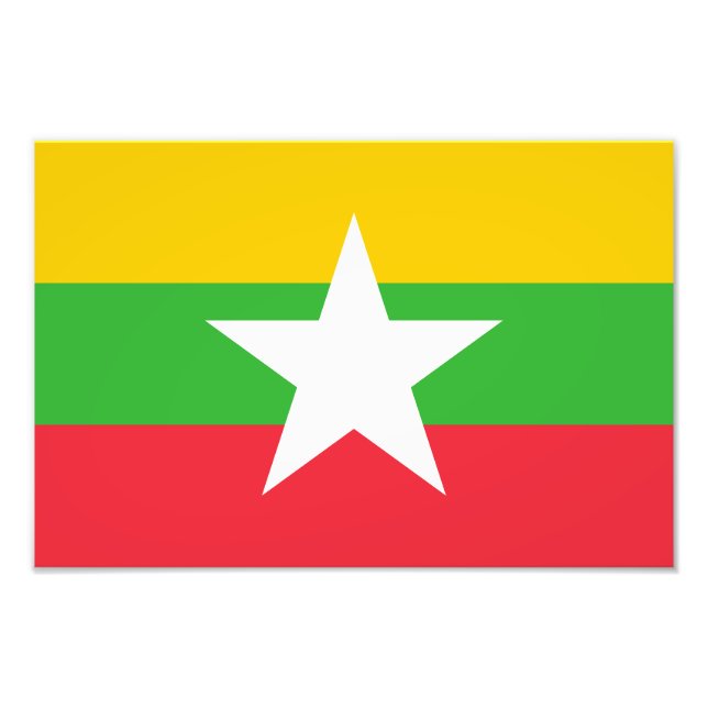 Myanmars flagga fototryck (Framsidan)