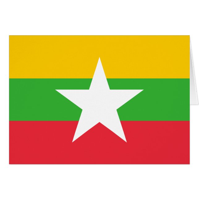 Myanmars flagga hälsningskort (Framsidan Horizontal)