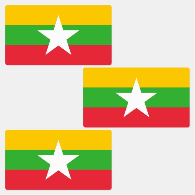 Myanmars flagga klistermärke (Grupp)
