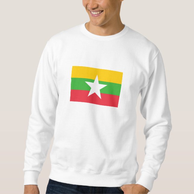 Myanmars flagga lång ärmad tröja (Framsida)