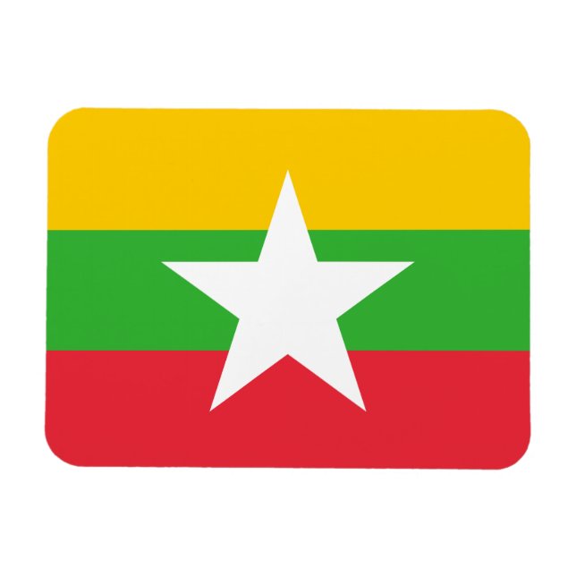Myanmars flagga magnet (Horisontell)
