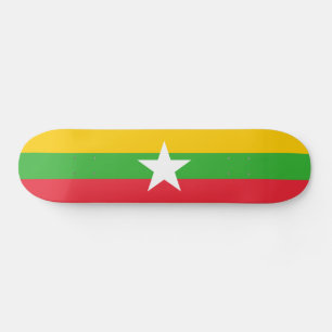 Myanmars flagga mini skateboard bräda 18,5 cm